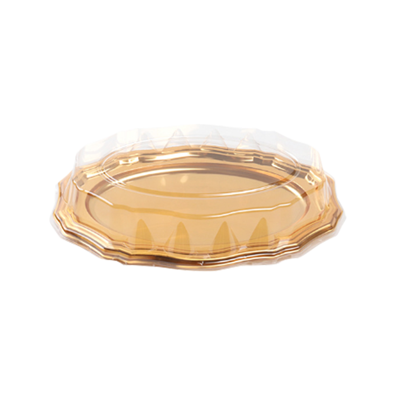 Kapaligiran friendly irregular oval gold plastic tray