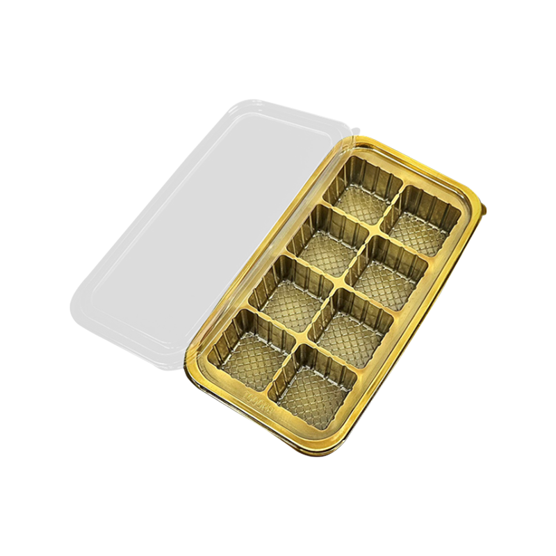 8-Cavity Square Gold Pet Plastic Packaging Box