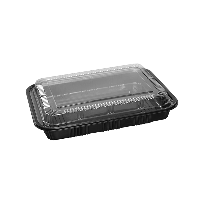Disposable Plastic Black Lunch Box na may takip