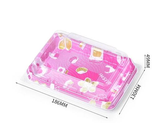 Disposable plastic sushi food tray box 
