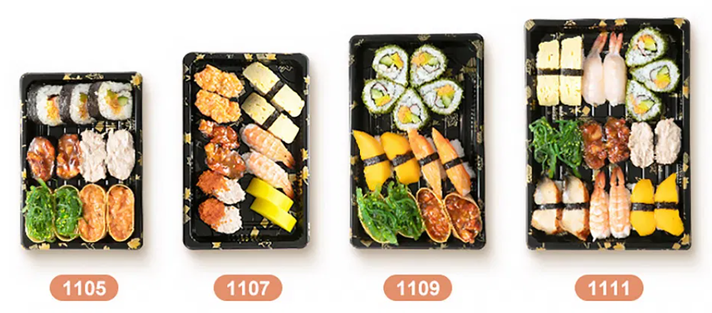Disposable plastic sushi food tray box 