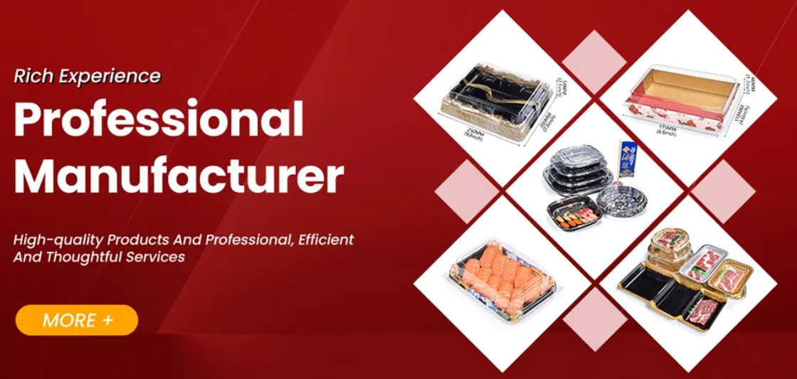 Disposable plastic sushi food tray box 